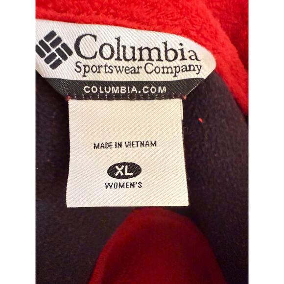 Columbia Ohio State Buckeyes Red Black Jacket Large Women's Fleece - Picture 3 of 5